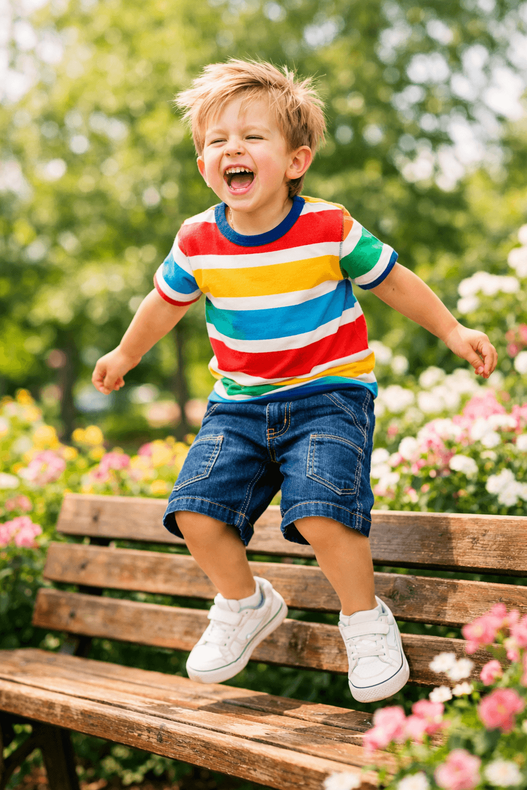 Bermudas em denim infantil
