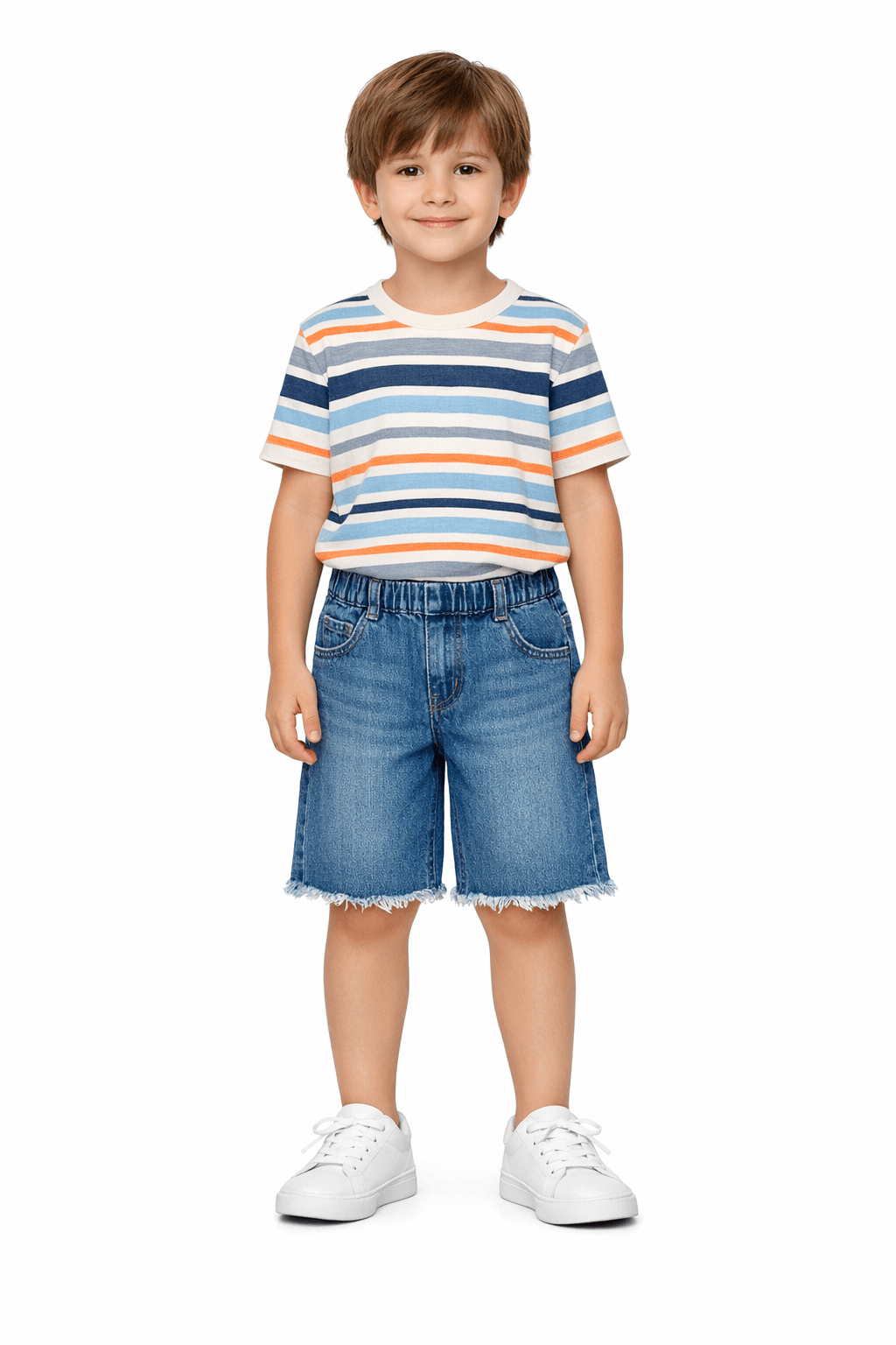 Bermuda Jeans Barra Desfiada Masculina