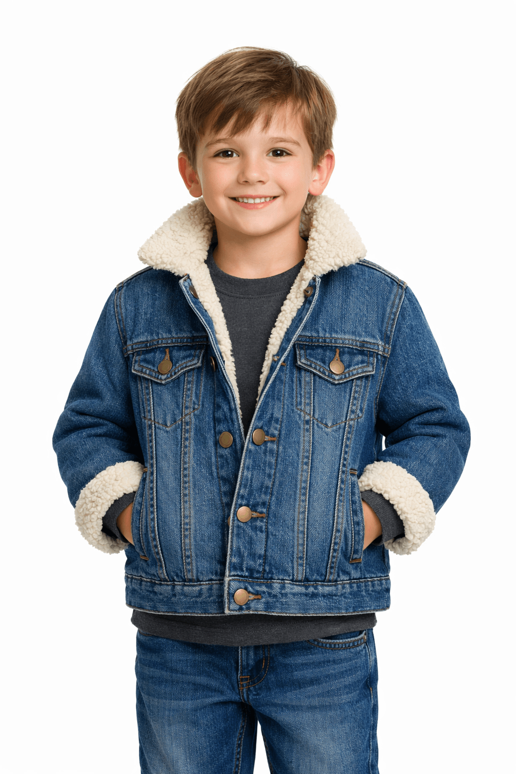 Jaqueta Jeans com Forro Fleece Masculino